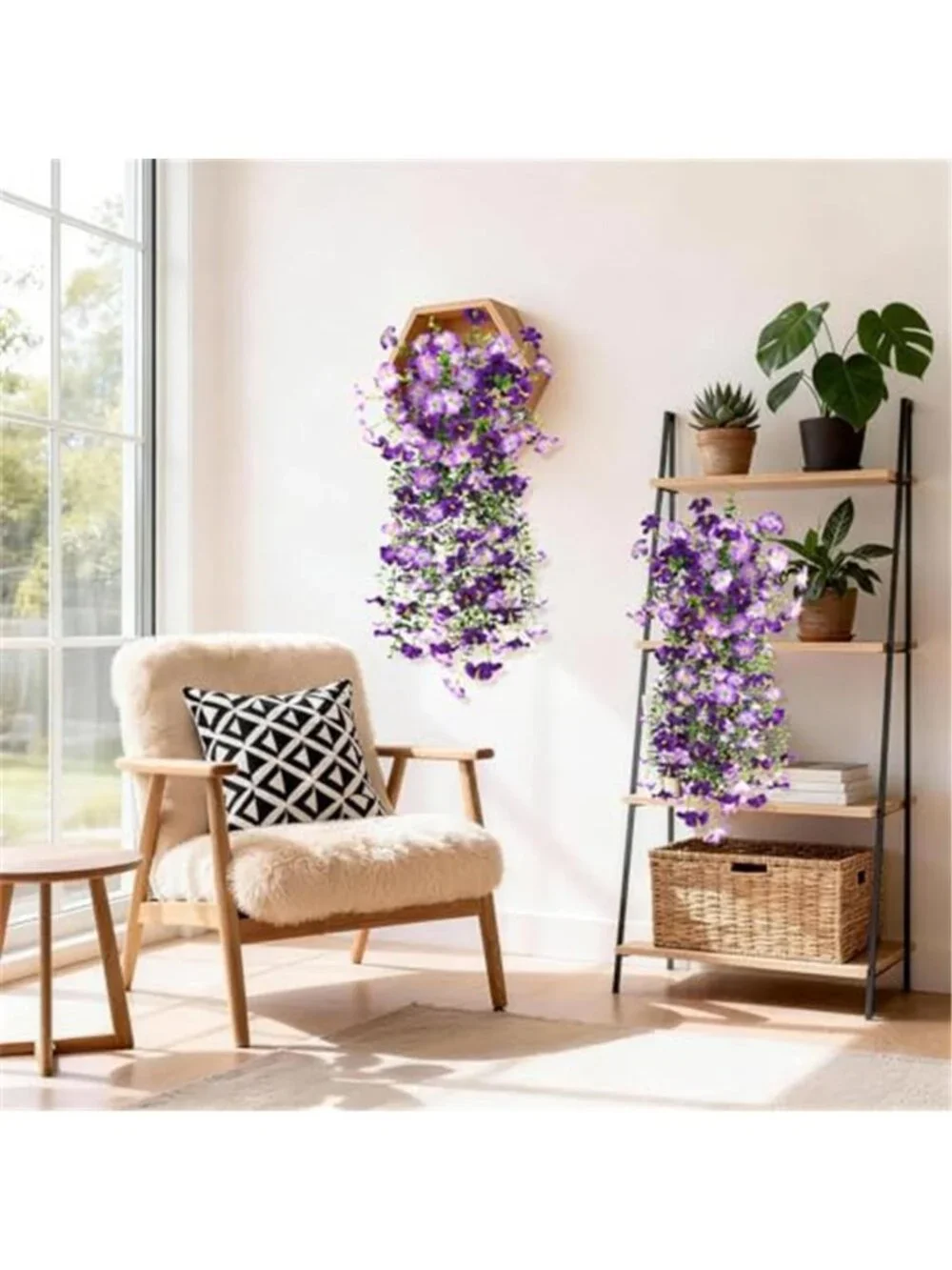 Artificial Morning Glory Flowers UV Resistant Outdoor Hanging Plants Decor